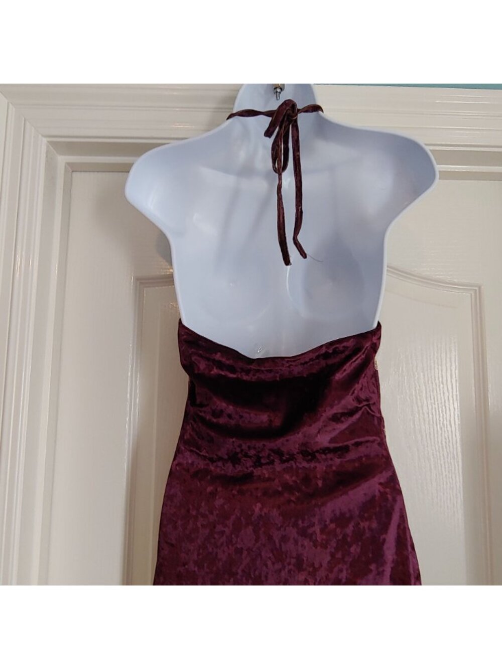 Womens Baroque Velvet Slip Dress Grunge Y2K Sleeze Floral Lace Trim Midi Boho - Picture 7 of 10